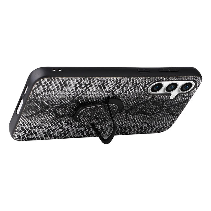 For Samsung Galaxy S23 FE PU Leather+TPU+PC Phone Cover Kickstand Cell Phone Back Case - Snake Texture - 6