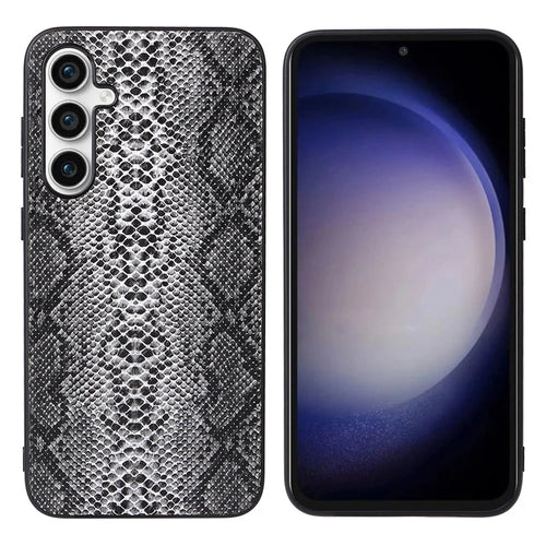 PU + PC+TPU Cell Phone Case for Samsung Galaxy S23 FE Anti-drop Mobile Phone Back Cover - Snake Texture - 1