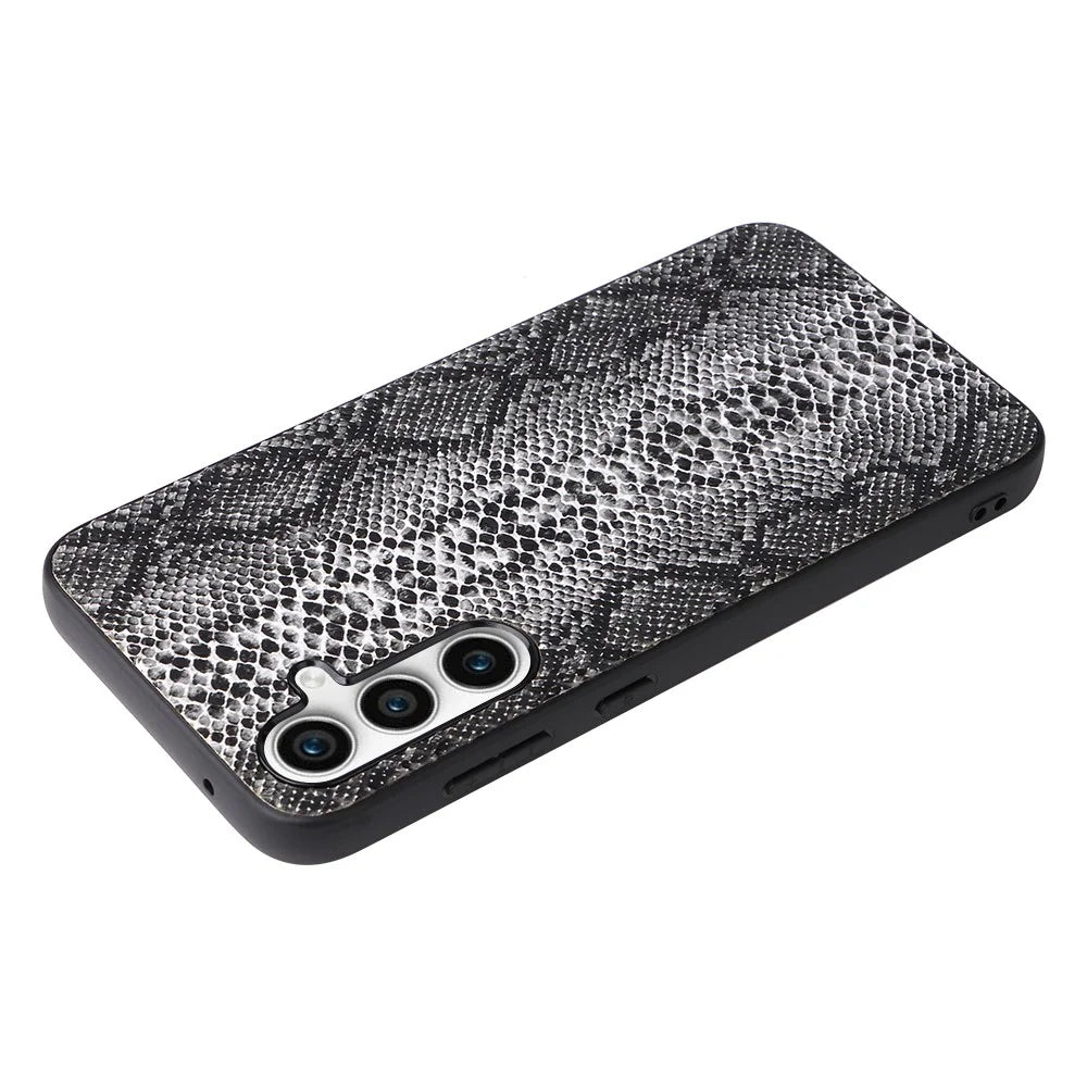 PU + PC+TPU Cell Phone Case for Samsung Galaxy S23 FE Anti-drop Mobile Phone Back Cover - Snake Texture - 5