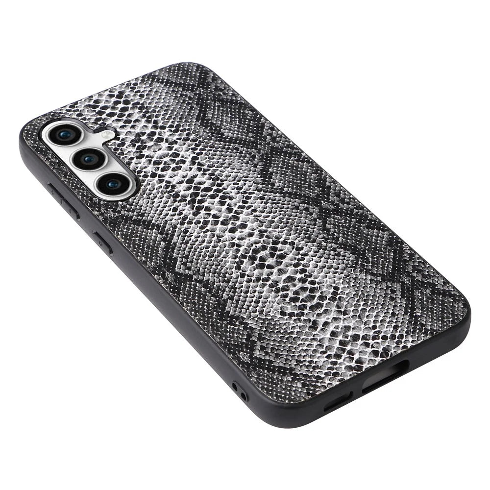PU + PC+TPU Cell Phone Case for Samsung Galaxy S23 FE Anti-drop Mobile Phone Back Cover - Snake Texture - 6