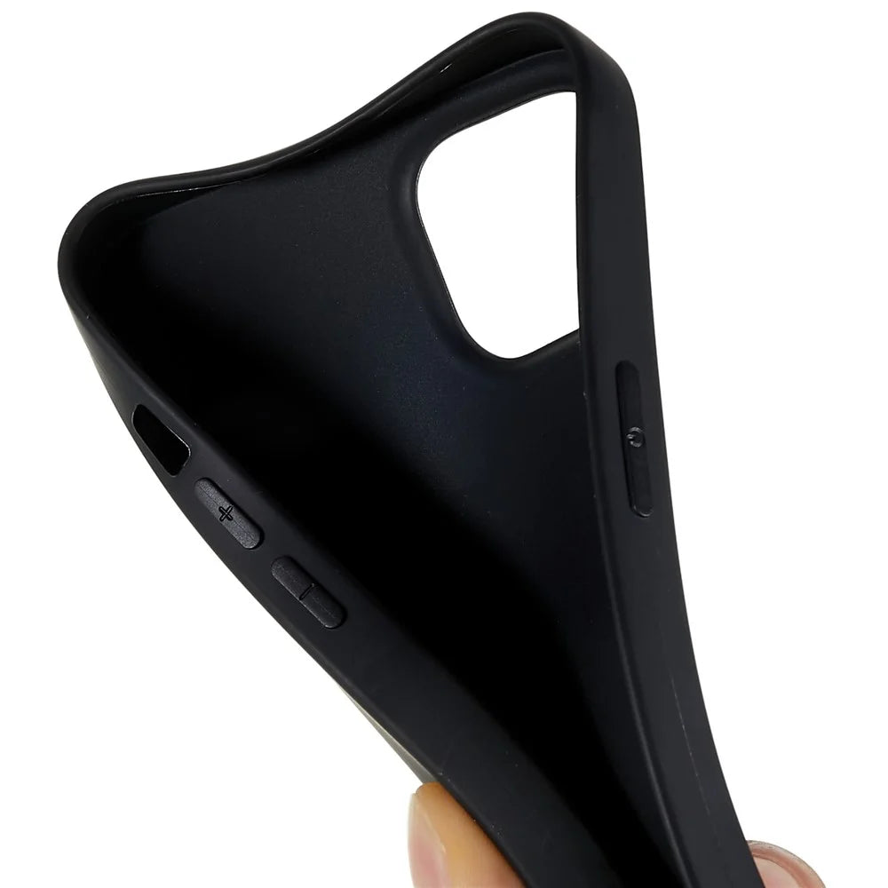 For iPhone 15 Plus TPU Back Shell, Fingerprint Free Matte Protective Cover Phone Case - Black - 6
