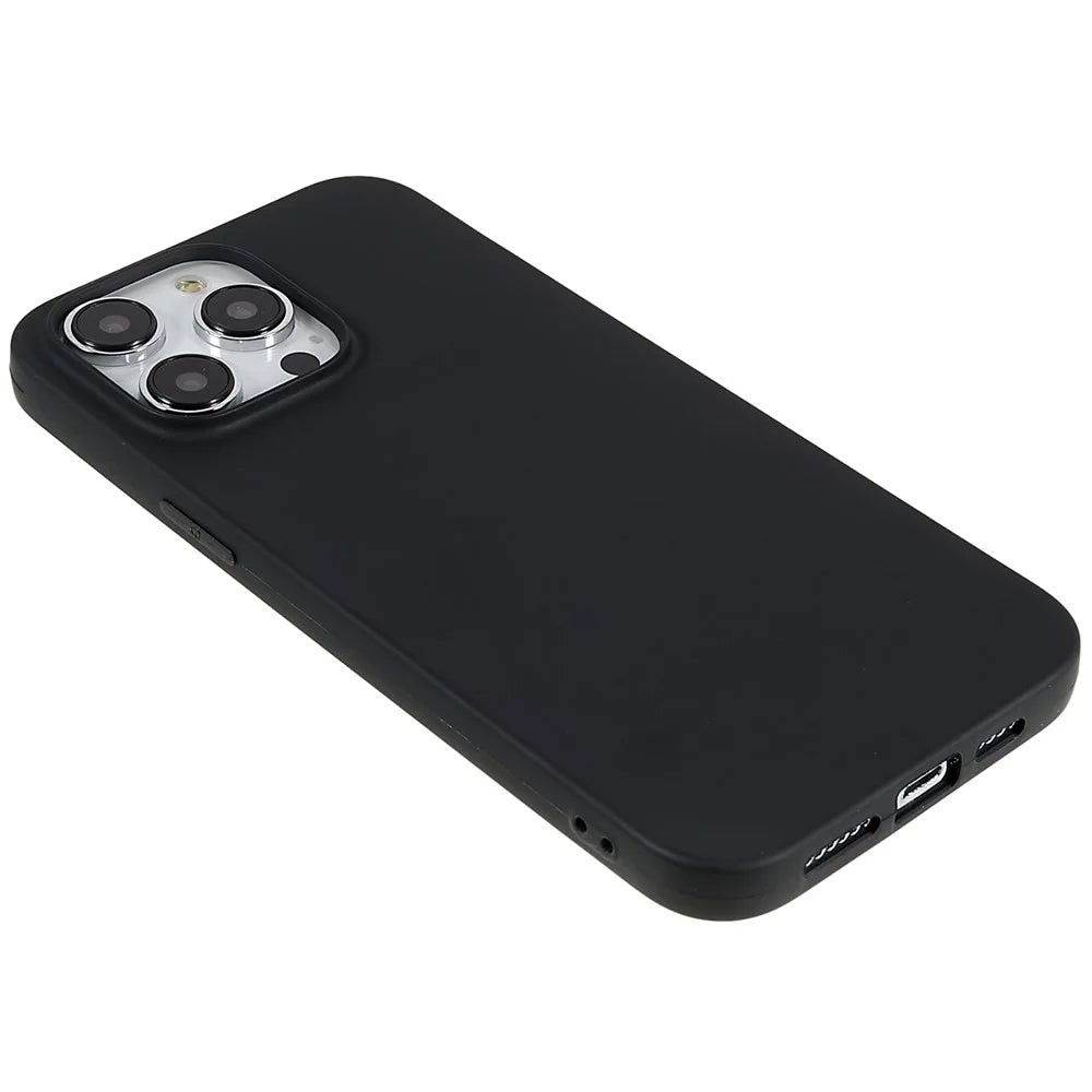 For iPhone 15 Pro Max TPU Back Shell Fall Proof Matte Protective Cover Phone Case - Black - 4