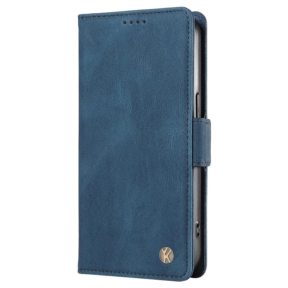 YIKATU YK-005 Wallet Case for iPhone 6 / 6s / 7 / 8 / SE (2020) / SE (2022), PU Leather Skin-touch Stand Protective Phone Cover - Blue - 7