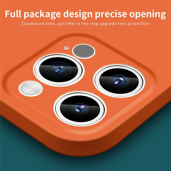 MOFI JK Qin Series Ring Pattern Printing Phone Case for iPhone 15 Pro Max Skin-Touch Matte Acrylic+TPU Shockproof Cover - Orange - 4