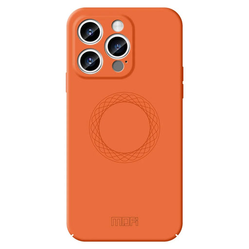 MOFI JK Qin Series Ring Pattern Printing Acrylic+TPU Case for iPhone 15 Pro Skin-Touch Matte Protective Phone Cover - Orange - 1