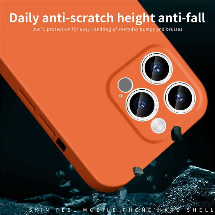 MOFI JK Qin Series Ring Pattern Printing Acrylic+TPU Case for iPhone 15 Pro Skin-Touch Matte Protective Phone Cover - Orange - 6