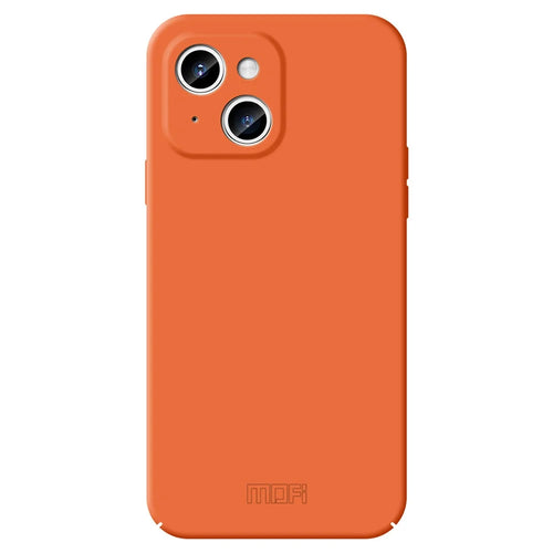 MOFI JK Qin Series Shockproof Matte Case for iPhone 15 Skin-Touch Acrylic+TPU Phone Cover - Orange - 1