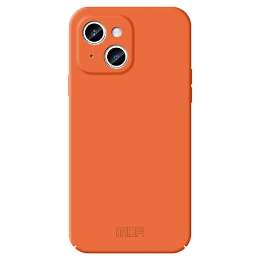 MOFI JK Qin Series Shockproof Matte Case for iPhone 15 Skin-Touch Acrylic+TPU Phone Cover - Orange - 1