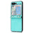 For Samsung Galaxy Z Flip5 5G One-Piece PU + PC Phone Case Cell Phone Protective Cover with Long Strap - Cyan - 2