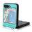 For Samsung Galaxy Z Flip5 5G One-Piece PU + PC Phone Case Cell Phone Protective Cover with Long Strap - Cyan - 4
