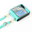 For Samsung Galaxy Z Flip5 5G One-Piece PU + PC Phone Case Cell Phone Protective Cover with Long Strap - Cyan - 7