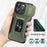For iPhone 15 Pro Drop-proof PC+TPU Case Kickstand Cell Phone Cover Shell with Camera Slider - Green - 3