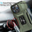 For iPhone 15 Pro Drop-proof PC+TPU Case Kickstand Cell Phone Cover Shell with Camera Slider - Green - 4