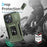 For iPhone 15 Pro Drop-proof PC+TPU Case Kickstand Cell Phone Cover Shell with Camera Slider - Green - 5