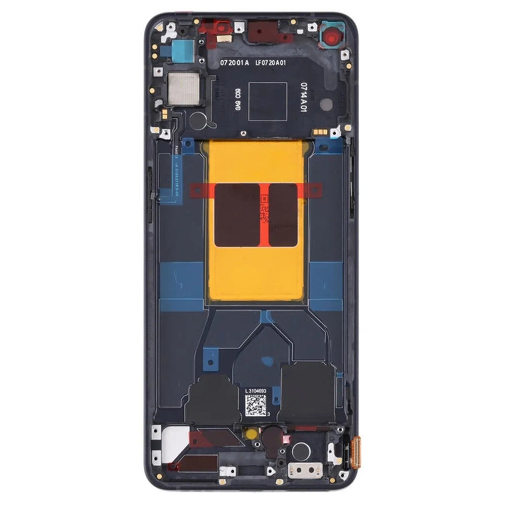 For Oppo Reno6 5G Grade C OLED Screen and Digitizer Assembly + Frame Repair Part (without Logo) - Black - 3