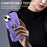 For iPhone 15 Plus Shockproof Phone Case Ring Kickstand PC+TPU Back Cover - Purple - 3