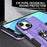 For iPhone 15 Plus Shockproof Phone Case Ring Kickstand PC+TPU Back Cover - Purple - 4
