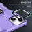 For iPhone 15 Plus Shockproof Phone Case Ring Kickstand PC+TPU Back Cover - Purple - 6