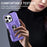 For iPhone 15 Pro Drop-proof Cell Phone Case PC+TPU Back Cover with Ring Kickstand - Purple - 3