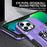 For iPhone 15 Pro Drop-proof Cell Phone Case PC+TPU Back Cover with Ring Kickstand - Purple - 4