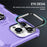 For iPhone 15 Pro Drop-proof Cell Phone Case PC+TPU Back Cover with Ring Kickstand - Purple - 6