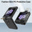 For Samsung Galaxy Z Flip5 5G Hard PC Phone Case Kickstand Shockproof Cover with Tempered Glass Back Film - Black - 2