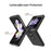 For Samsung Galaxy Z Flip5 5G Hard PC Phone Case Kickstand Shockproof Cover with Tempered Glass Back Film - Black - 3