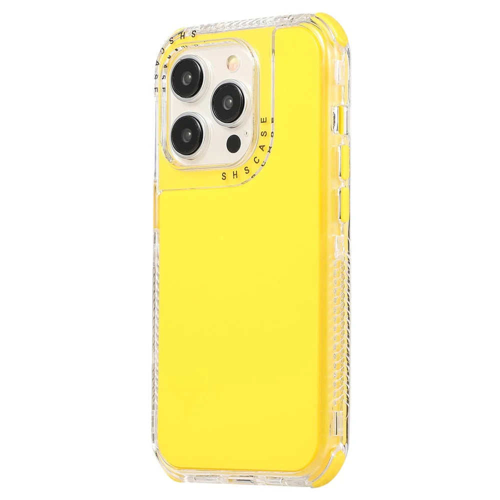 For iPhone 15 Pro Detachable 3-in-1 PC+TPU Cover Shockproof Cell Phone Case - Yellow - 3