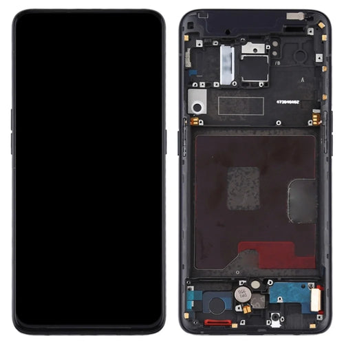 For Oppo Reno / Reno 5G OEM Grade S AMOLED Screen and Digitizer Assembly + Frame Replacement Part (without Logo) - Black - 1