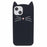 For iPhone 14 Slim-Fit Silicone Shell 3D Moustache Cat Shockproof Phone Cover Case - Black - 1