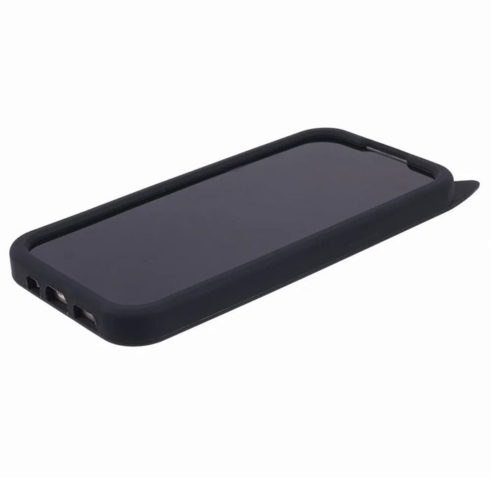 For iPhone 14 Slim-Fit Silicone Shell 3D Moustache Cat Shockproof Phone Cover Case - Black - 5