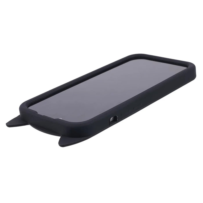 For iPhone 13 Silicone Phone Case 3D Moustache Cat Shockproof Protective Cover - Black - 7