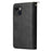 For iPhone 15 Plus 9 Card Slots PU Leather Phone Case Zipper Pocket Stand Phone Cover - Black - 6