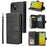 9 Card Slots Phone Case for iPhone 15 , Zipper Pocket PU Leather Stand Phone Cover - Black - 1