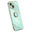 XINLI For iPhone 15 Electroplated Anti-drop Phone Case TPU Back Cover with Ring Kickstand - Cyan - 1