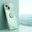 XINLI For iPhone 15 Electroplated Anti-drop Phone Case TPU Back Cover with Ring Kickstand - Cyan - 2