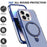 Kickstand Slim Case for iPhone 15 Pro Detachable PC+TPU Anti-Drop Phone Shell Compatible with MagSafe - Blue - 2