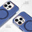Kickstand Slim Case for iPhone 15 Pro Detachable PC+TPU Anti-Drop Phone Shell Compatible with MagSafe - Blue - 7