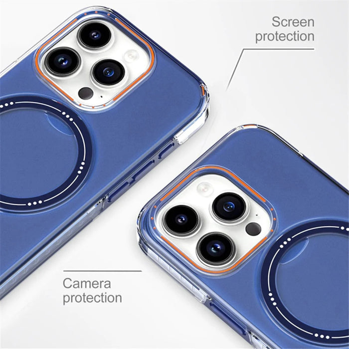 Kickstand Slim Case for iPhone 15 Pro Detachable PC+TPU Anti-Drop Phone Shell Compatible with MagSafe - Blue - 7