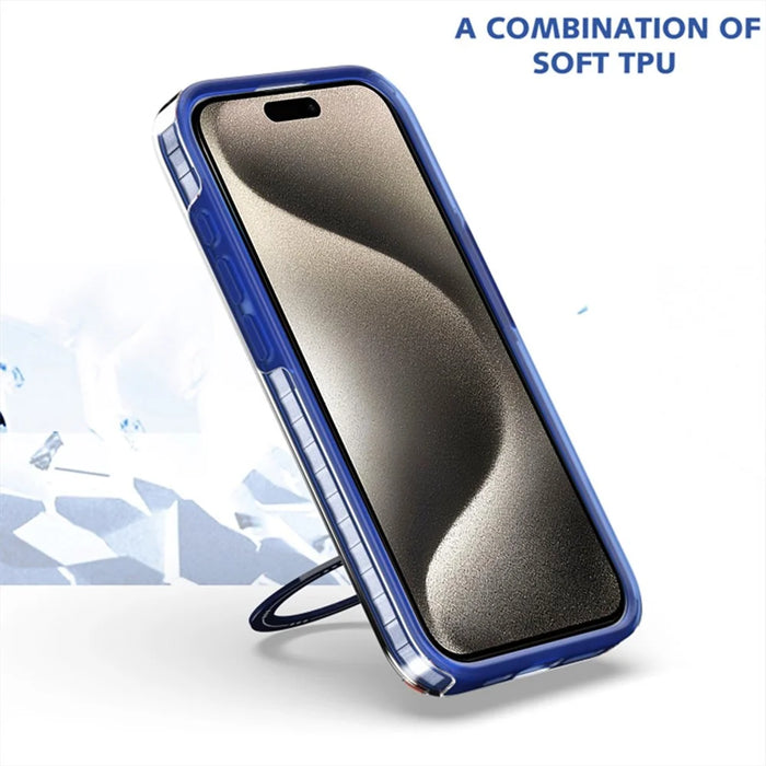 Compatible with MagSafe Kickstand Case for iPhone 15 Pro Max Detachable PC+TPU Slim Phone Cover - Blue - 3