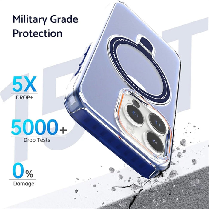 Compatible with MagSafe Kickstand Case for iPhone 15 Pro Max Detachable PC+TPU Slim Phone Cover - Blue - 6
