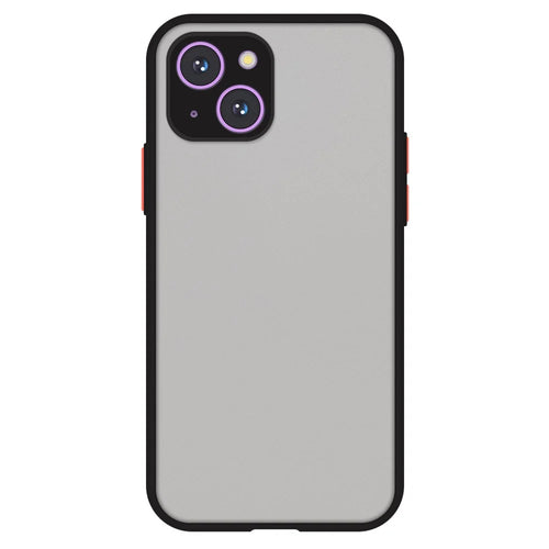 For iPhone 15 Skin-Touch Anti-Drop Case TPU+PC Hybrid Phone Protective Back Cover - Black - 1