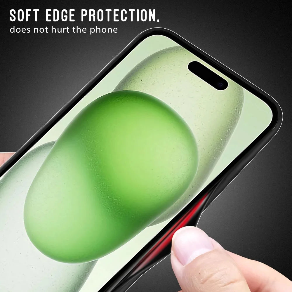 For iPhone 15 Skin-Touch Anti-Drop Case TPU+PC Hybrid Phone Protective Back Cover - Black - 2
