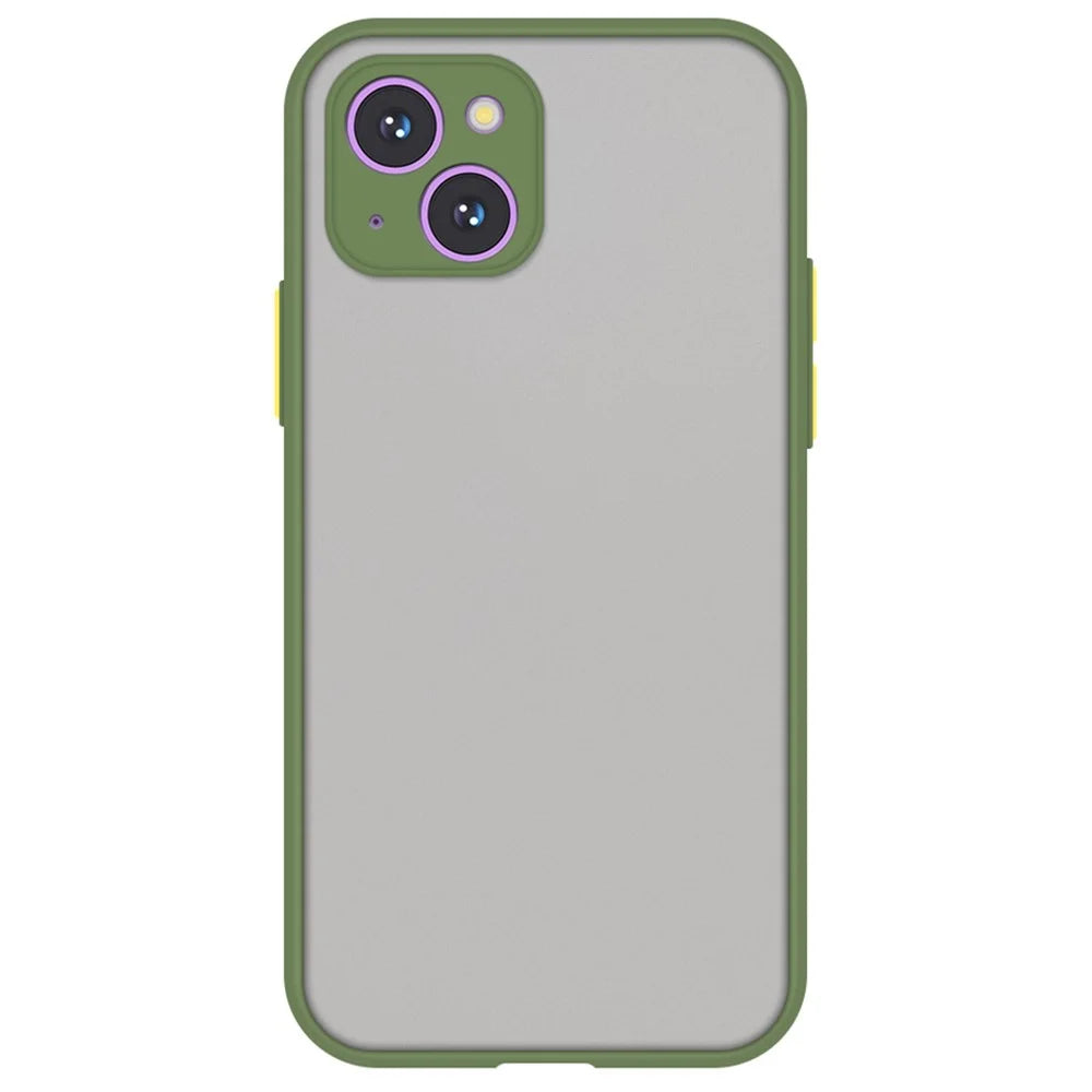 For iPhone 15 Plus Phone Case Skin-Touch Anti-Scratch TPU+PC Cover - Green - 1