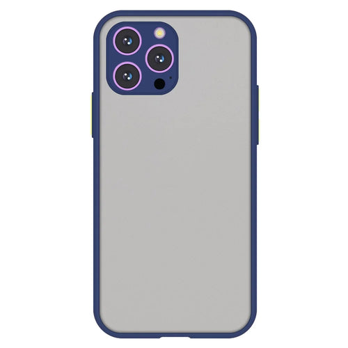 For iPhone 15 Pro Max Phone Case TPU+PC Phone Protective Back Cover Skin-Touch Anti-Drop Shell - Dark Blue - 1