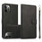 For iPhone 15 Pro Max Magnetic Absorption Detachable Phone Case PU Leather Stand Wallet Cover - Black - 1