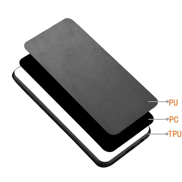 For iPhone 15 Pro Stitching Line Phone Cover PU Leather Coated PC+TPU Protective Case - Black - 2