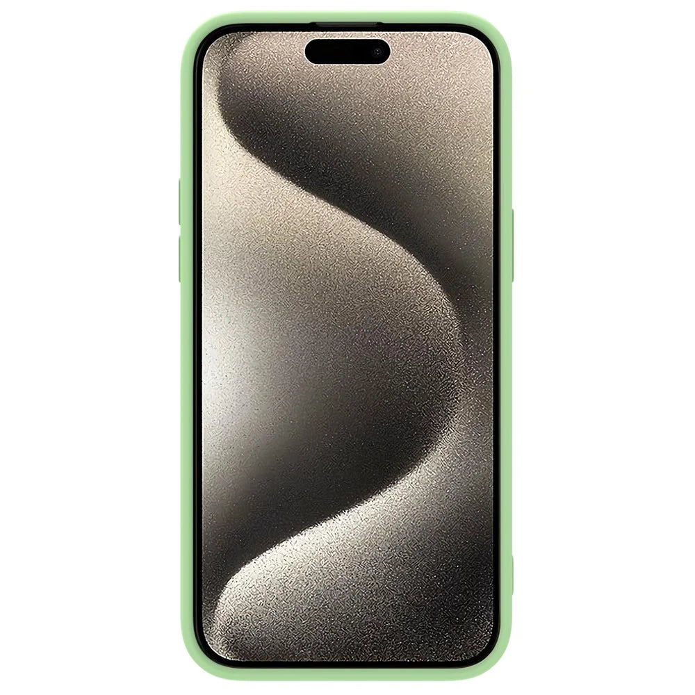 NILLKIN For iPhone 15 Pro PC + Silicone Phone Case Slide Camera Lid Anti-Drop Cover Compatible with MagSafe - Mint Green - 2
