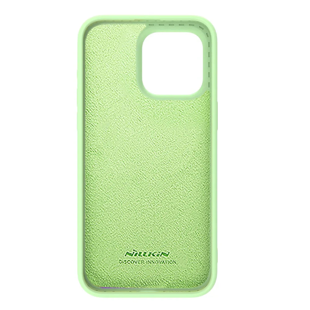 NILLKIN For iPhone 15 Pro PC + Silicone Phone Case Slide Camera Lid Anti-Drop Cover Compatible with MagSafe - Mint Green - 3