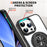 For iPhone 15 Pro Max PC + TPU + Acrylic Phone Case Ring Kickstand Transparent Cover Compatible with MagSafe - Black - 6